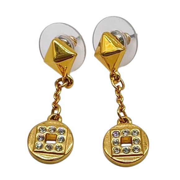 Givenchy Rhinestone x Metal Gold Necklace and Earrings - Picture 6 of 14